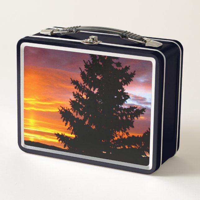 Colorful Sunset Metal Lunch Box (Front)