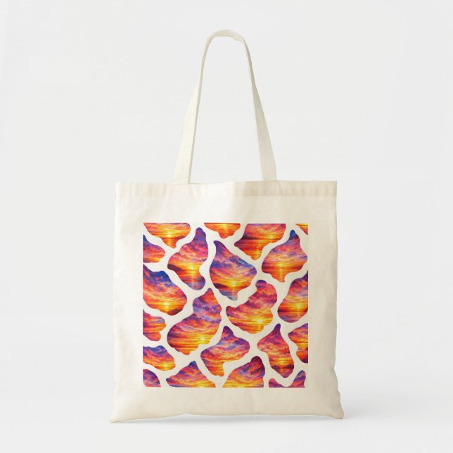 Colorful Sunset Ocean Pattern Tote Bag (Front)