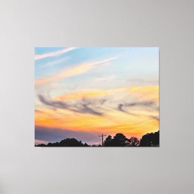 Colorful Sunset Over Trees Canvas Print (Front)