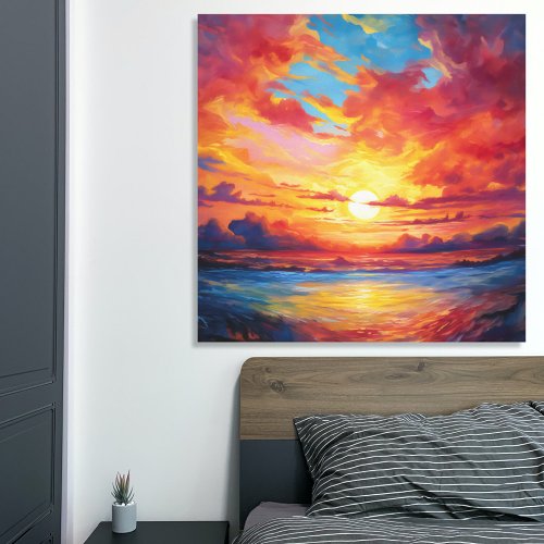 Colorful Sunset Painting Canvas Print