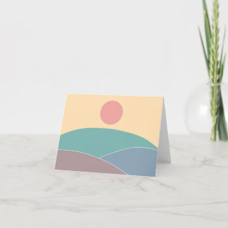 Colorful sunset thank you card