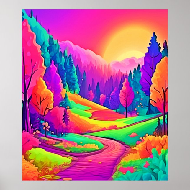 Colorful Sunset View Poster (Front)
