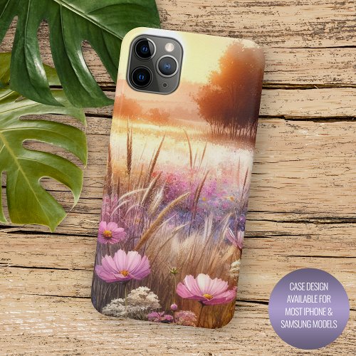 Colorful Sunset Wildflowers Floral Watercolor Art iPhone 11 Pro Max Case