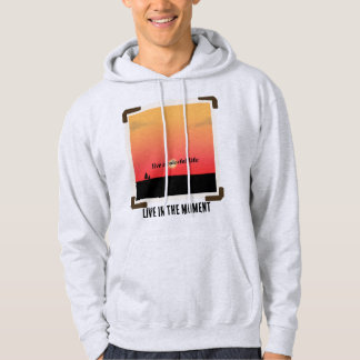 Colorful sunsets with modern text hoodie
