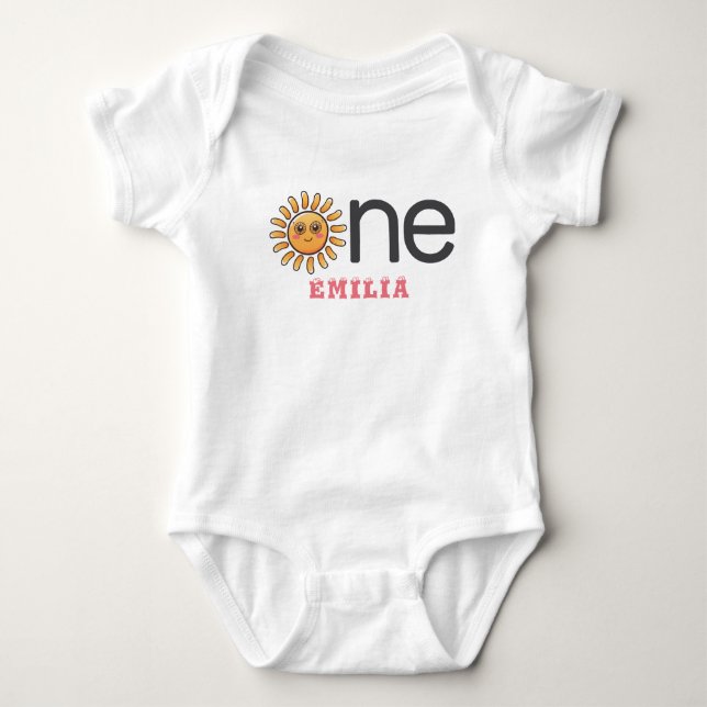 Colorful Sunshine 1st Birthday Baby Bodysuit (Front)