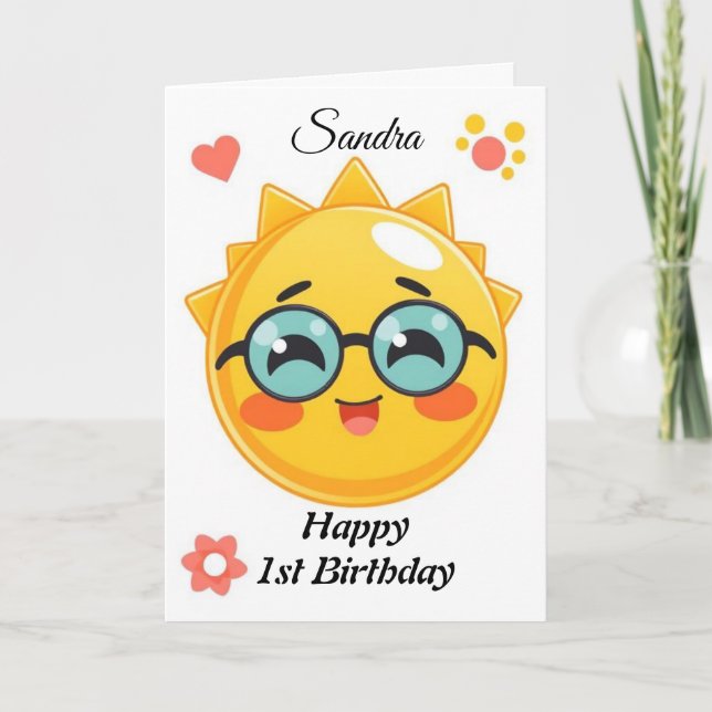 Colorful  Sunshine Happy Birthday Card (Front)