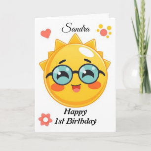 Colorful Sunshine Happy Birthday Card
