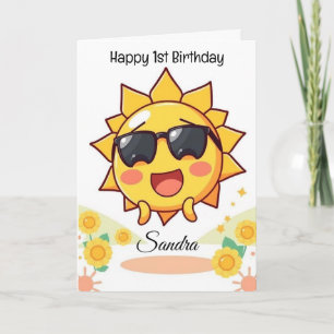 Colorful Sunshine Happy Birthday Card