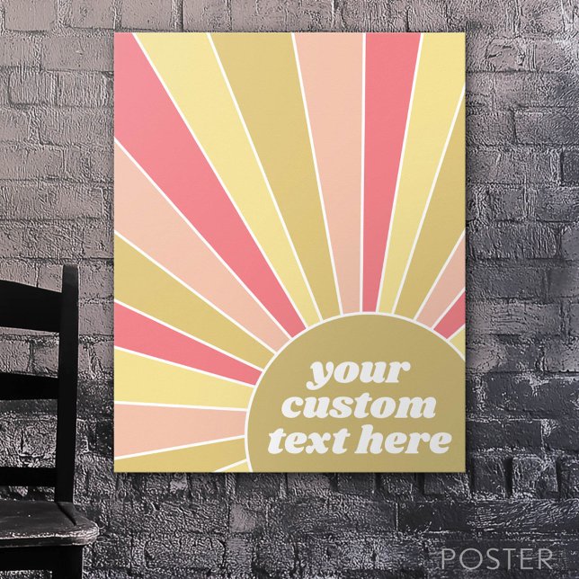 Colorful Sunshine Rays with favorite text Poster (Custom Poster)