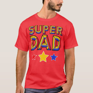 Colorful Super Dad Design T-Shirt