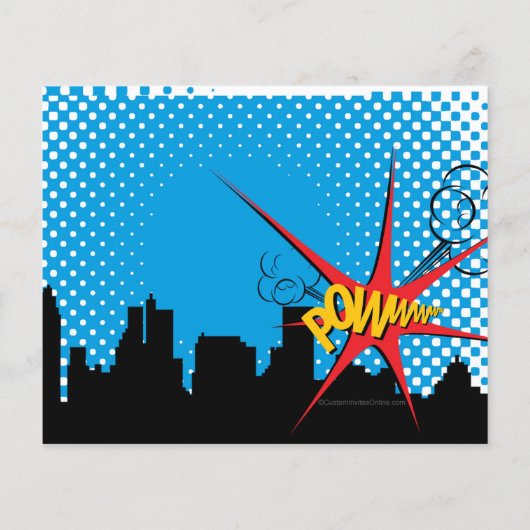 Colorful Superhero Comic Boy's Birthday Party (Back)