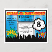 Colorful Superhero Comic Boy's Birthday Party (Front)