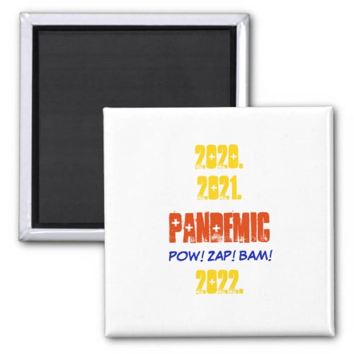 Colorful Superhero Covid Pandemic Bam Pow Zap   Magnet
