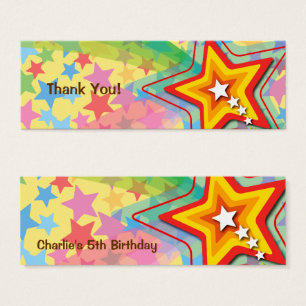 Colorful Superstar Rainbow Thank You DIY Gift Tag