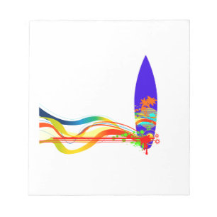 Colorful Surf Board Notepad