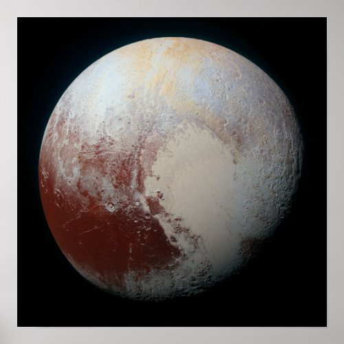 Colorful Surface Terrain of Pluto Poster