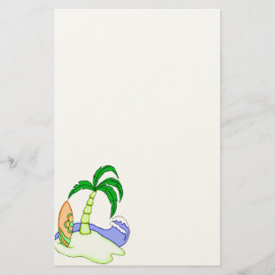 Colorful Surfboard Island 6 Stationery