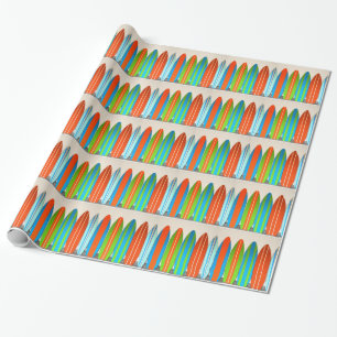 Colorful Surfboard Pattern Deisgn Wrapping Paper