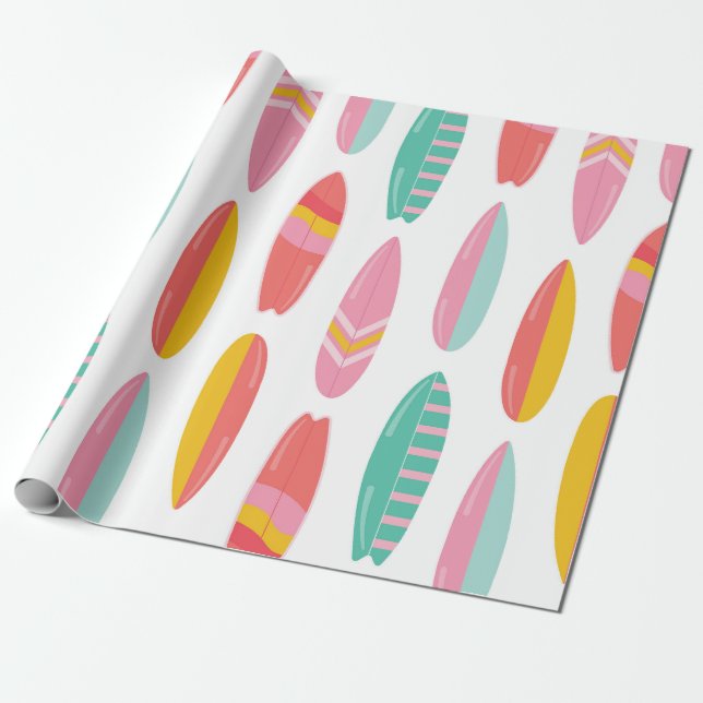 Colorful Surfboard Pattern Wrapping Paper (Unrolled)