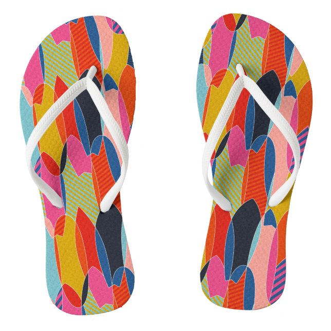Colorful surfboards flip flops (Footbed)