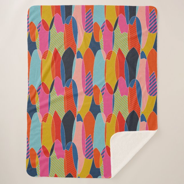 Colorful surfboards sherpa blanket (Front)