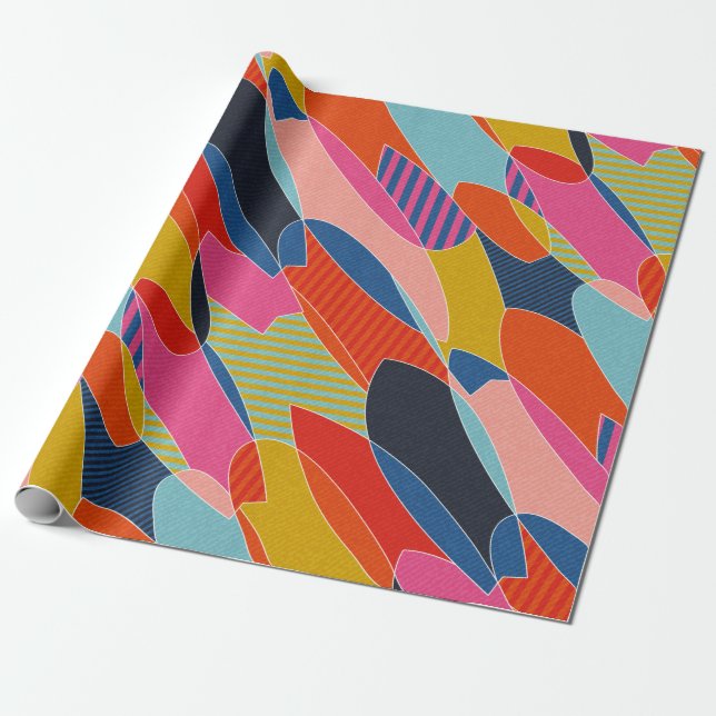 Colorful surfboards wrapping paper (Unrolled)