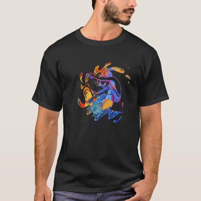 Colorful Surfing  Surfer Surfboard Graphic T-Shirt (Front)