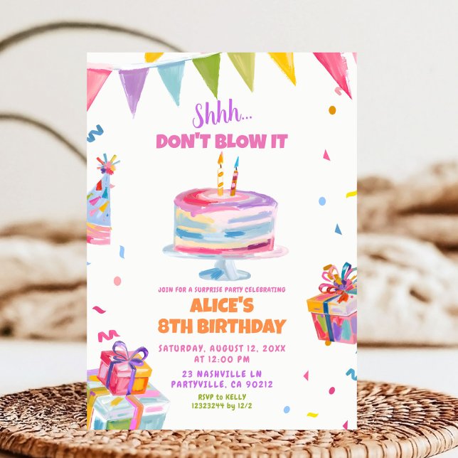 Colorful Surprise Party Kid's Birthday  Invitation (Creator Uploaded)