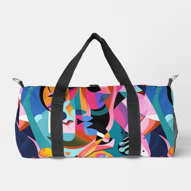 Colorful Surreal Abstract Pattern Duffle Bag (Front)