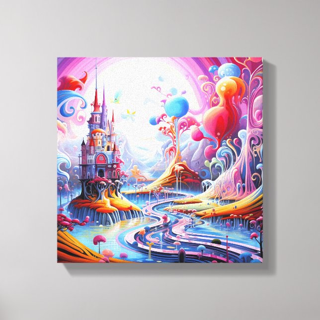 Colorful surreal land canvas print (Front)
