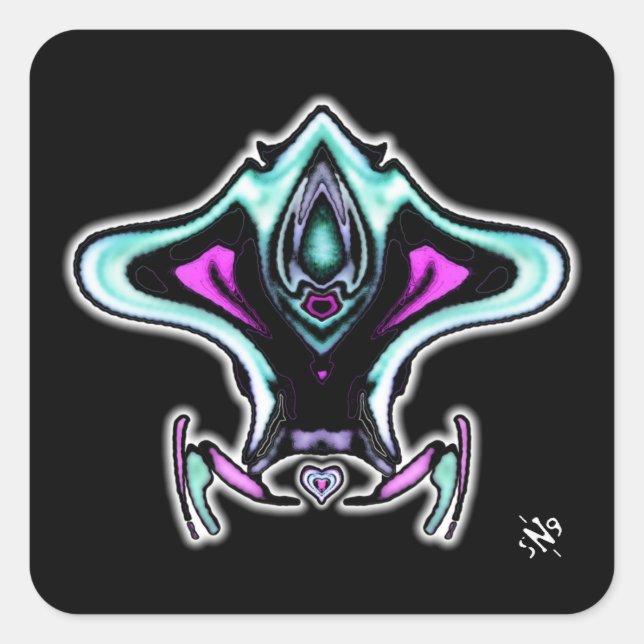 Colorful swallow jet plane v2 square sticker (Front)