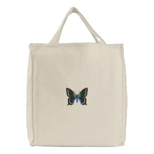 Colorful Swallowtail Butterfly Embroidered Bag