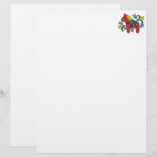 Colorful Swedish Dala Horse (Front/Back)