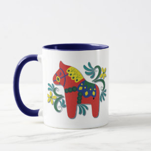 Colorful Swedish Dala Horse Mug