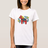 Colorful Swedish Dala Horse T-Shirt
