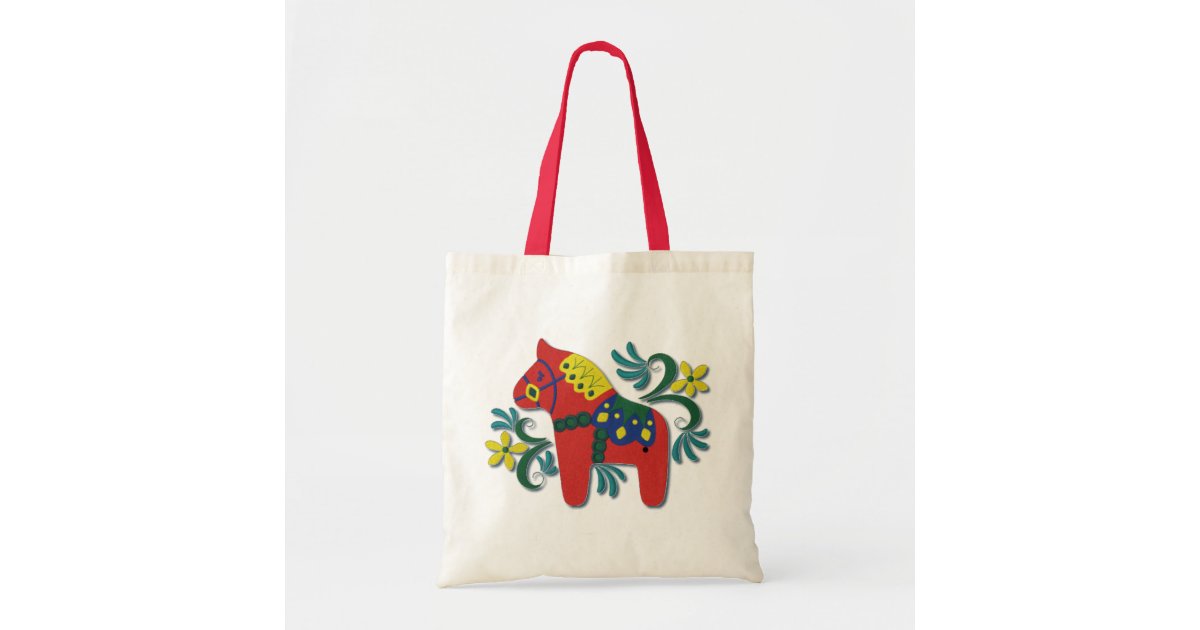 Colorful Swedish Dala Horse Tote Bag Zazzle Colorful Swedish Dala Horse Tote Bag Zazzle