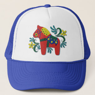 Colorful Swedish Dala Horse Trucker Hat