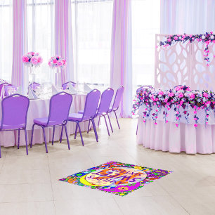 Colorful Sweet 16 Birthday  Floor Decals