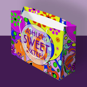 Colorful Sweet 16 Birthday Gift Bag