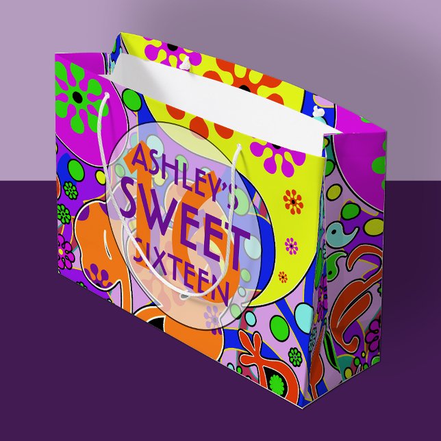 Colorful Sweet 16 Birthday Gift Bag (Creator Uploaded)