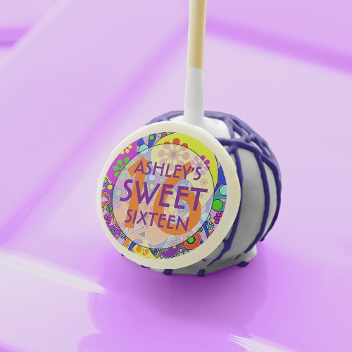 Colorful Sweet 16 Birthday Party Cake Pops