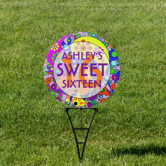 Colorful Sweet 16 Birthday  Sign (Insitu)
