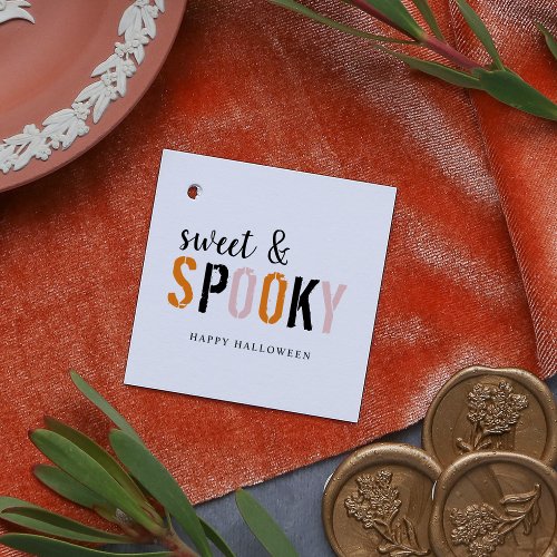 Colorful Sweet And Spooky  Happy Halloween  Favor Tags
