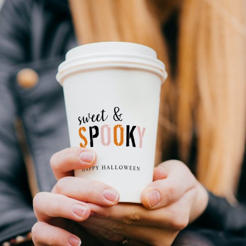 Colorful Sweet And Spooky  Happy Halloween  Paper Cups