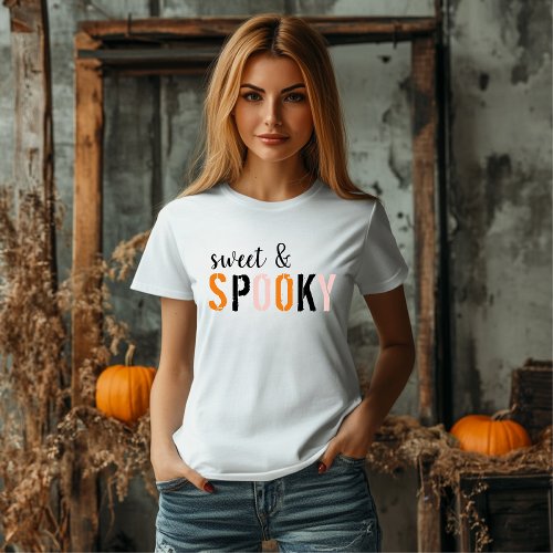 Colorful Sweet And Spooky  Happy Halloween  T_Shirt