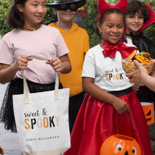 Colorful Sweet And Spooky Happy Halloween Tote Bag