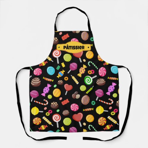 Colorful Sweet Candy Assortment Pattern Apron