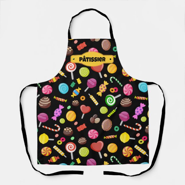 Colorful Sweet Candy Assortment Pattern Apron (Front)