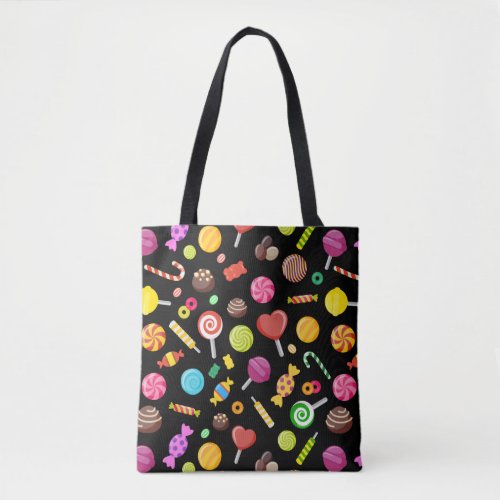 Colorful Sweet Candy Assortment Pattern Tote Bag