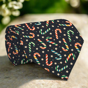 Colorful Sweet Candy Christmas Seamless Pattern Neck Tie